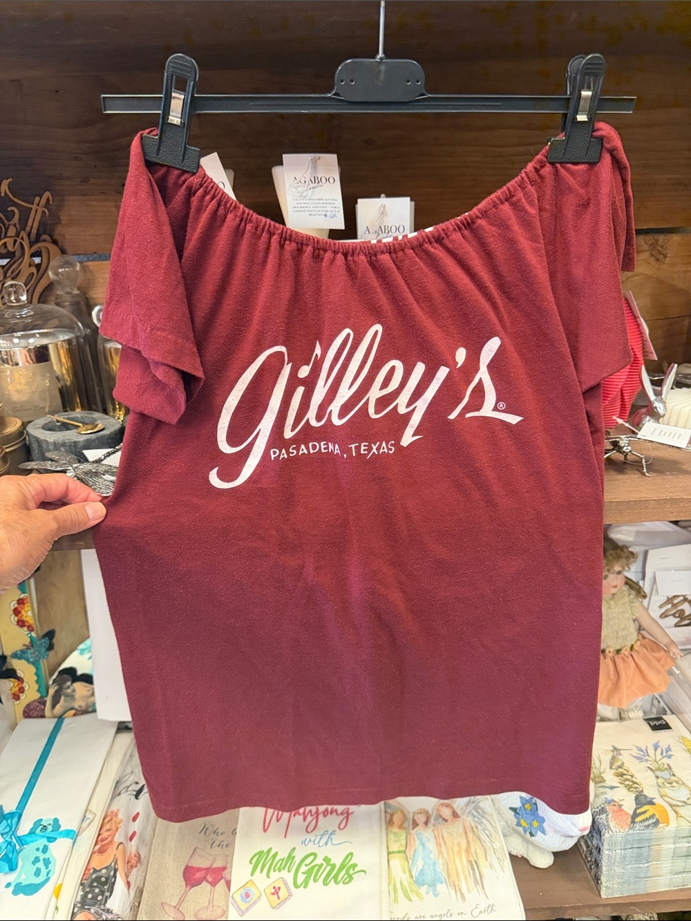 Urban Cowboy “Gilley’s off shoulder t shirt